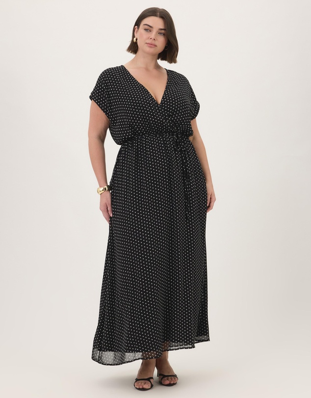 Atmos&Here Curvy - Amelia Extended Sleeve Maxi Printed Dress