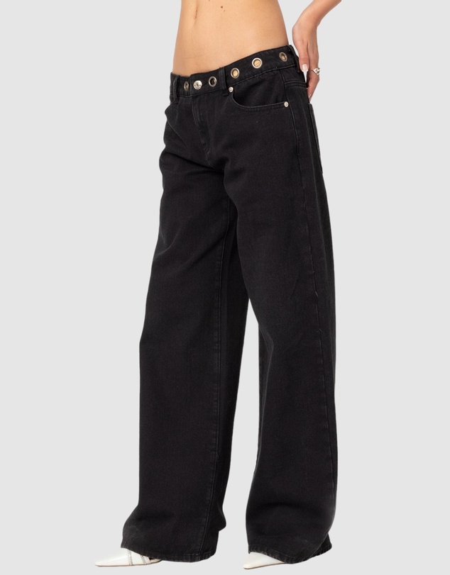 EDIKTED - Libby Grommet Waist Jeans