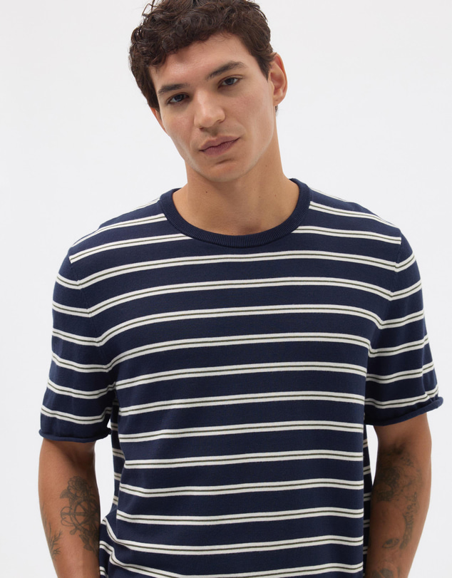 AERE - Organic Cotton Stripe Knit Tee