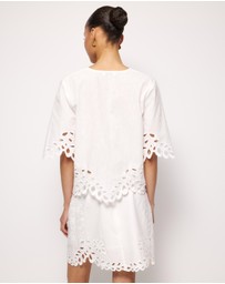 AERE - Adria Broderie Tie Front Top