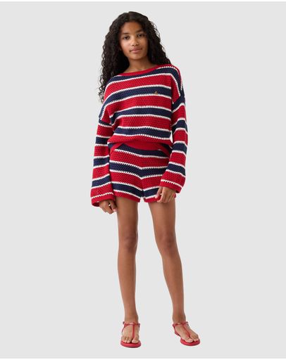 Navy & Red Stripe