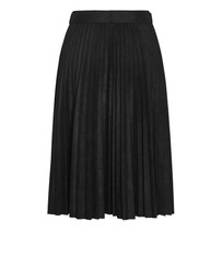 City Chic - Plus size Sueded Pleat Midi Skirt - black