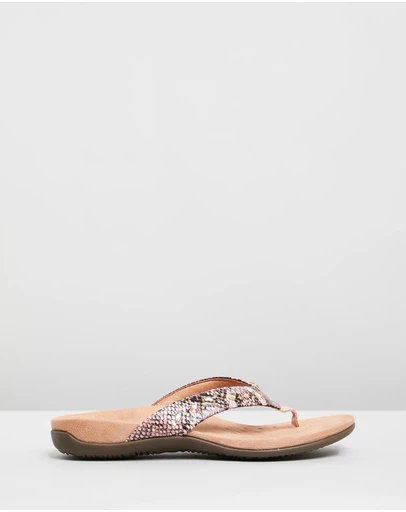 Vionic - Lucia Toe Post Sandal - Camelia Snake