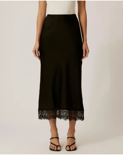 Tussah - Sadie Satin Lace Slip Skirt