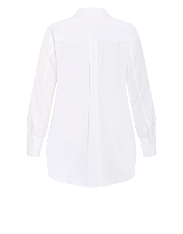 City Chic - Plus size Chiara Oversized Longline Cotton Shirt - ivory