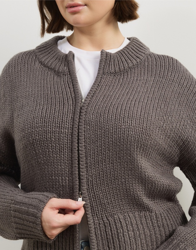 Atmos&Here Curvy - Zip Through Cardigan