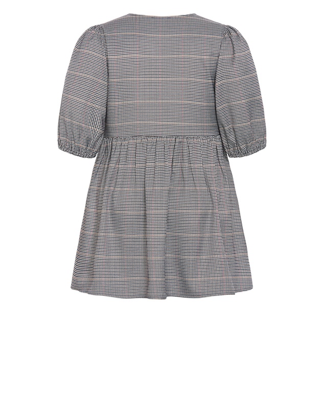 City Chic - Plus size Check Tie Mini Dress - navy