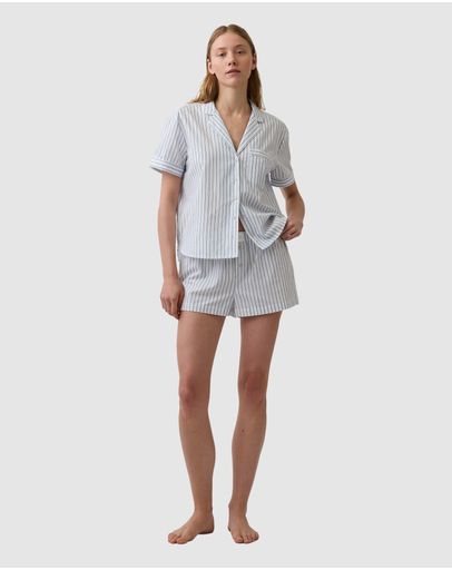 White Blue Stripe