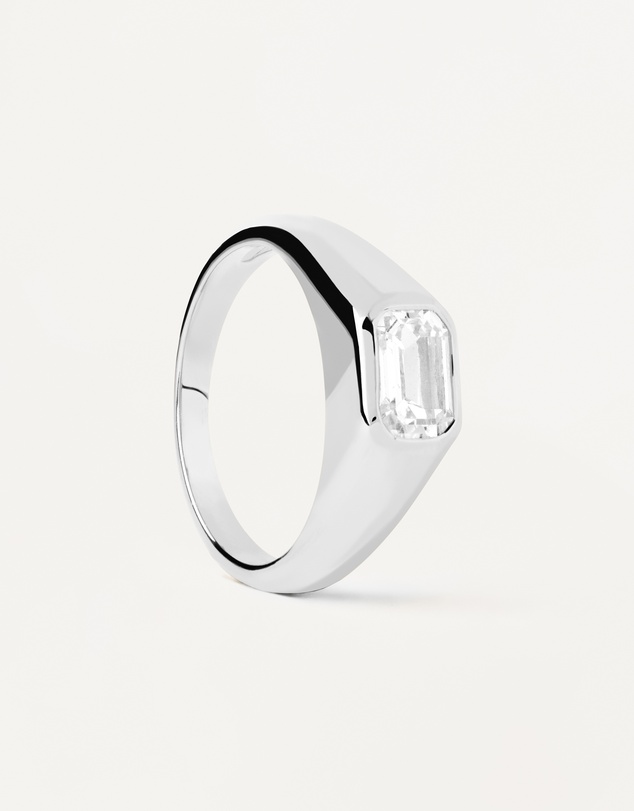 PDPAOLA - Octagon Shimmer Stamp Silver Ring