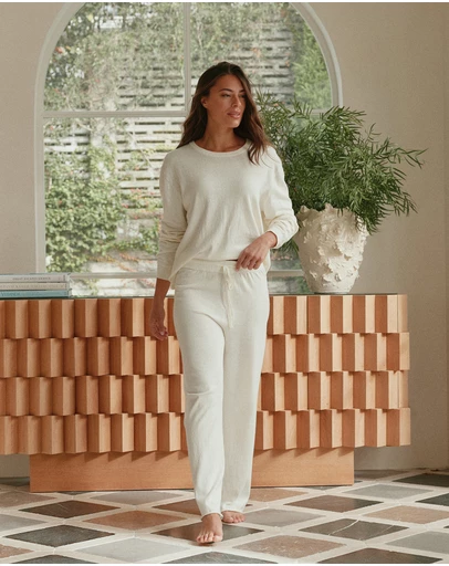 Papinelle - Cotton Cashmere Fine Knit Full Length Pant