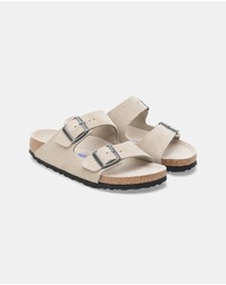 Birkenstock - Arizona SFB Tonal Footbed Suede Leather Regular - Men's