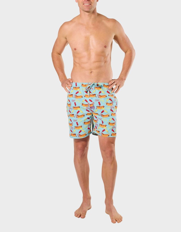 Mitch Dowd - Mitchdowd Mens 2 Pack Sleep Shorts - Hot Dog Print & Green Check