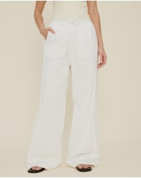 The Fated - Lucie Drawstring Linen Blend Pants