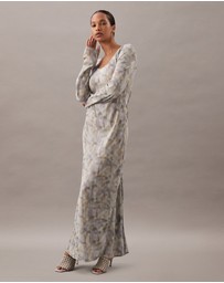 Calvin Klein - Printed Scoop Neck Maxi Dress