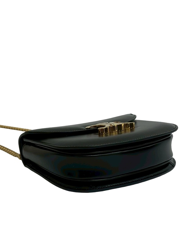 Pre-Loved by Azura Reborn - Pre-Loved Teen Shiny Calfskin Triomphe Besace Clea Chain Crossbody