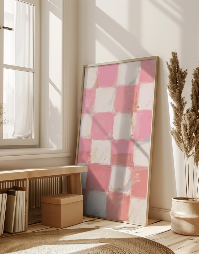 Olive et Oriel - Pinkchecks by Treechild Art Print
