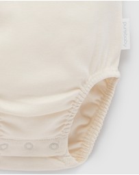 Purebaby - 2 Pack Short Sleeve Ribbed Bodysuit -Babies