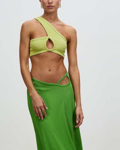 Looped One Shoulder Rib Crop