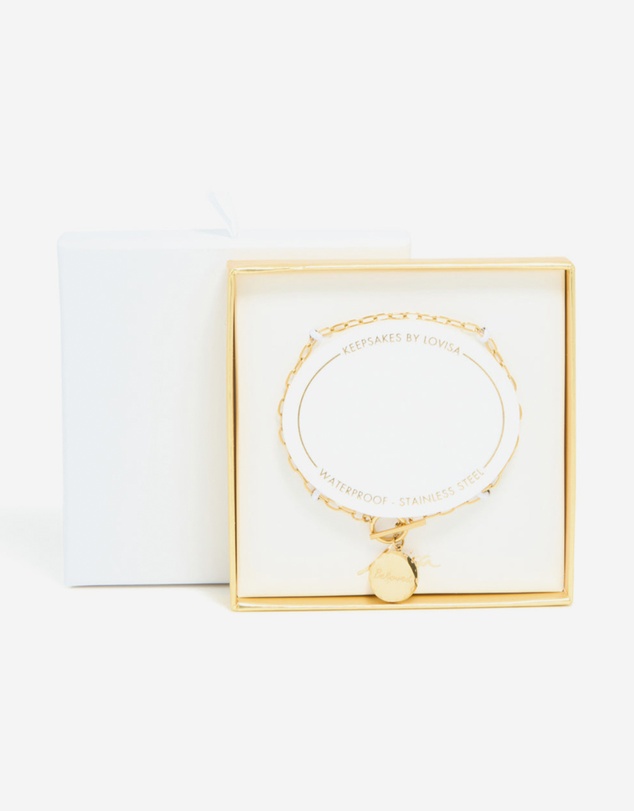 Lovisa - Waterproof Stainless Steel Beloved T & O Bracelet