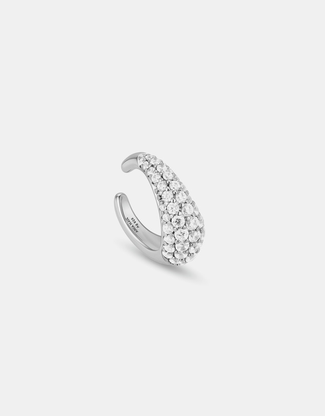 Ania Haie - Silver Pave Curved Teardrop Ear Cuff