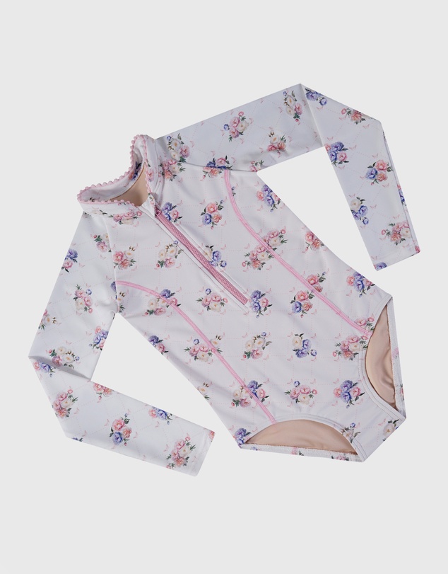 Aqua Blu Kids - Posie Long Sleeve One Piece - Kids