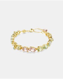Swarovski - Gema Tennis Bracelet, Mixed Cuts, Multicolored, Gold-Tone Plated