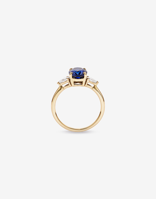 Michael Hill - Created Sapphire and 0.27 Carat TW Laboratory-Grown Diamond Ring in 10kt Gold