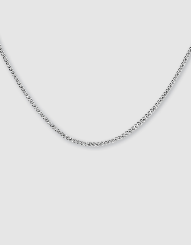 Rosefield - Flat Curb Silver Tone Necklace
