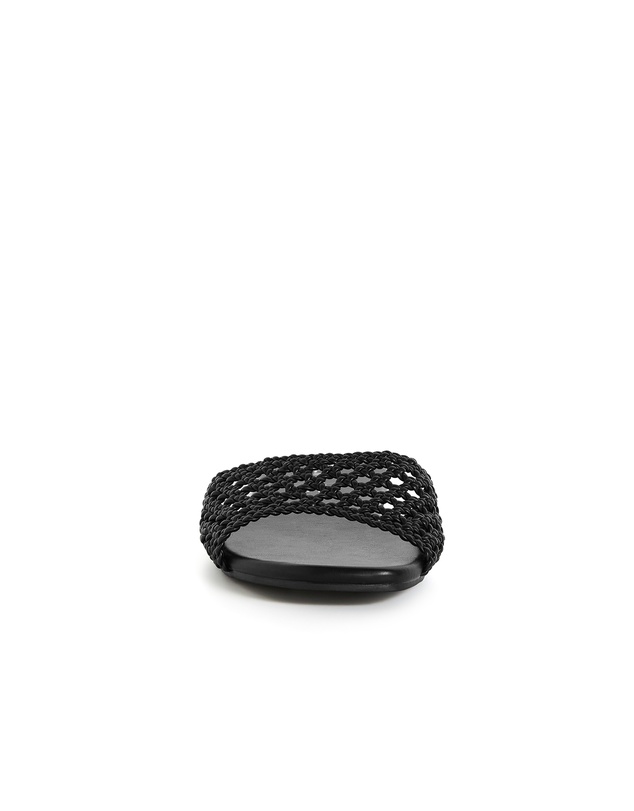 City Chic - Wide Fit Weave Flat Slide