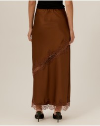 Tussah - Juliette Satin Lace Insert Maxi Skirt