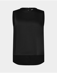 Forcast - Louisa Round Neck Satin Top