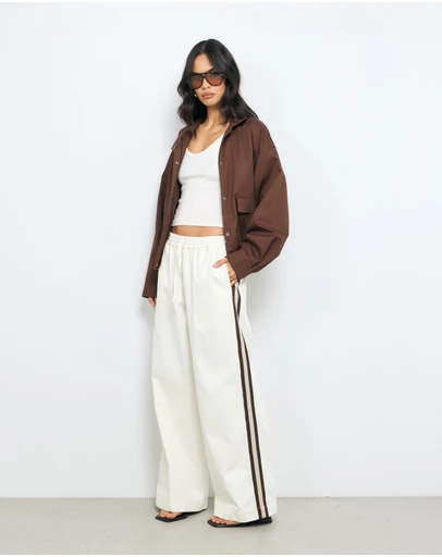 AERE - Contrast Stripe Denim Twill Pants