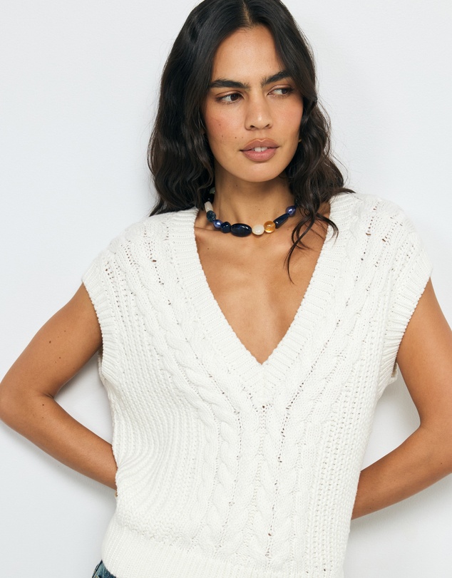 AERE - Mara Cable Knit Vest