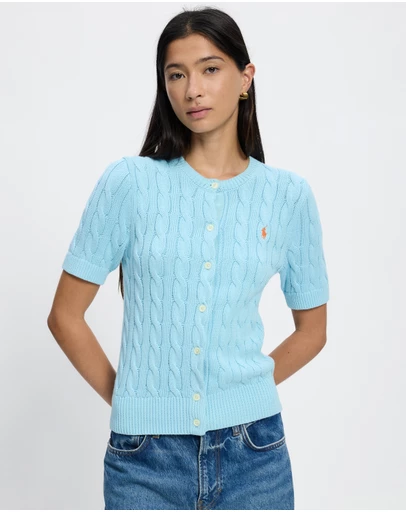 Polo Ralph Lauren - Cable-Knit Cotton Short-Sleeve Cardigan - ICONIC EXCLUSIVE