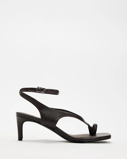 AERE - Zoe Leather Heeled Thong Sandals - Women's