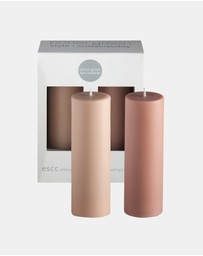 porter green - escc medium pillar candle soy-blend unscented candles