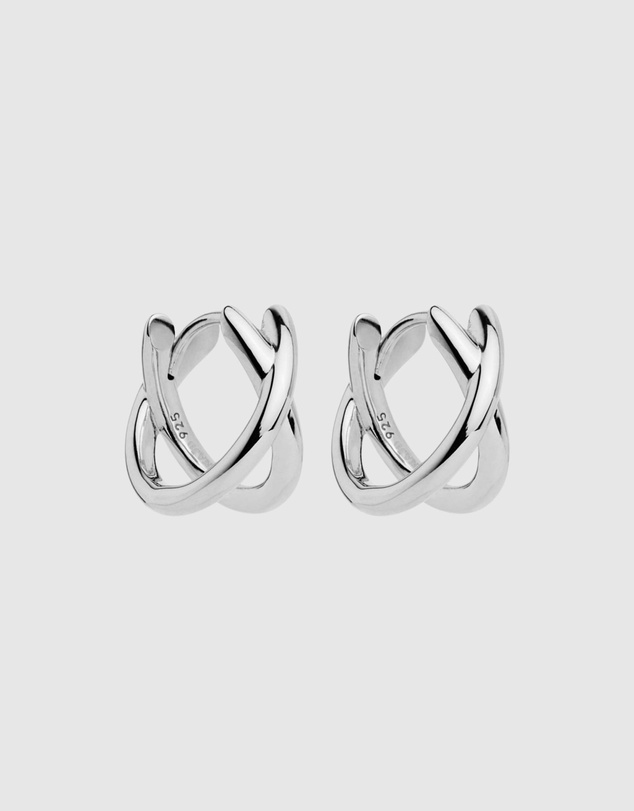 Najo - Moonkiss Silver Huggie Earrings
