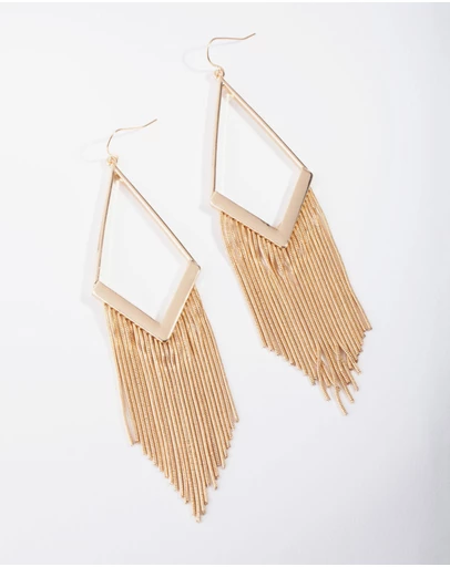 Lovisa - Gold Diamond Shaped Snakechain Earrings