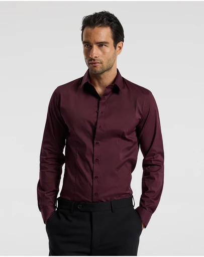 Calibre - Stretch Cotton Poplin Shirt Oxblood