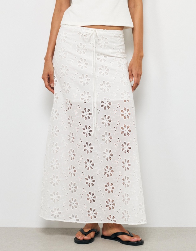AERE - Vivi Cotton Broderie Maxi Skirt
