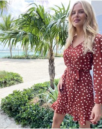 Sosandar - Polka Dot Belted Shift Dress