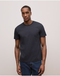 Trenery - Cotton Jersey Crew T-shirt in Navy