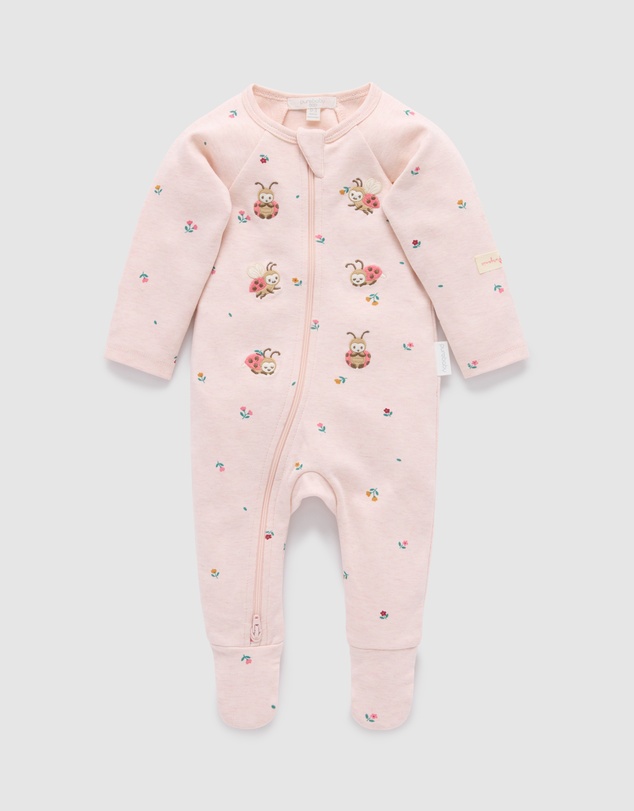 Purebaby - Thick Zip Growsuit -Kids-Babies