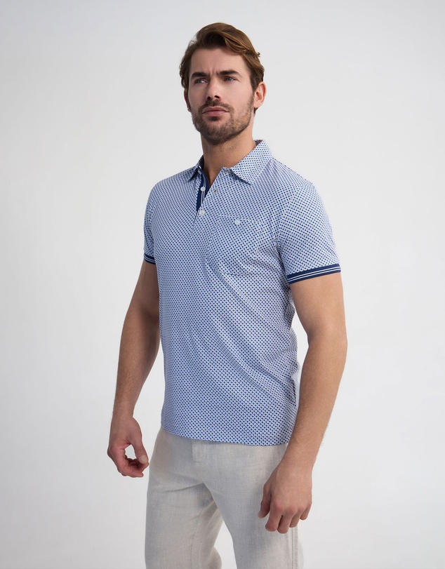 Oxford - Milo Print Jersey Polo With Pocket