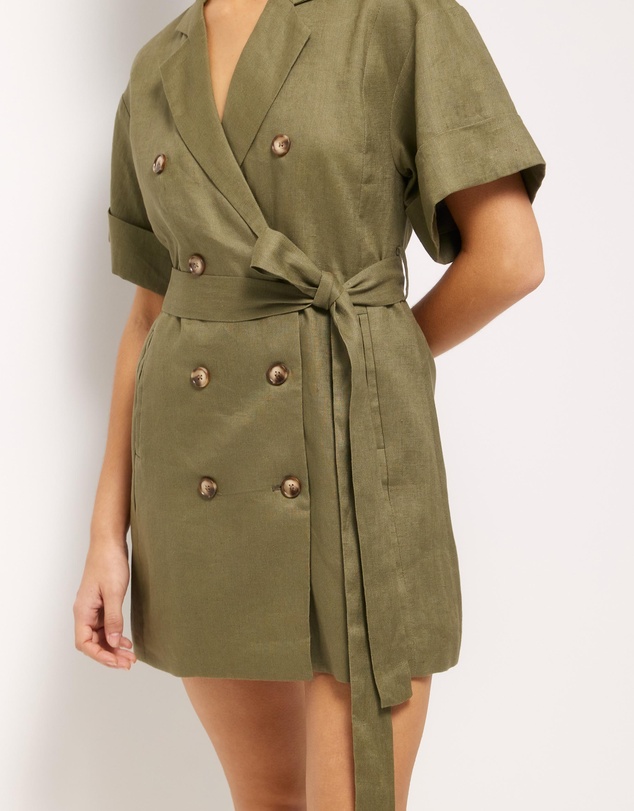 AERE - Cassia Linen Mini Dress