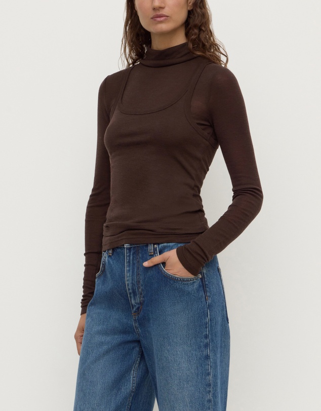 Assembly Label - Nora Merino Wool Layered Turtleneck Top