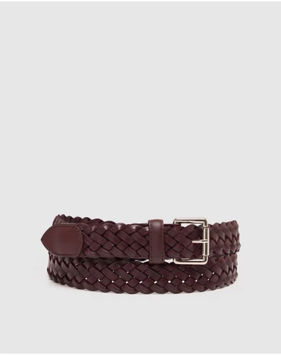 Oxford - Brixton Mens Leather Plaited Belt