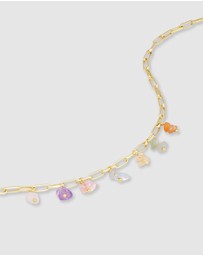 Wanderlust + Co - Kaleidoscope Beaded Gold Necklace