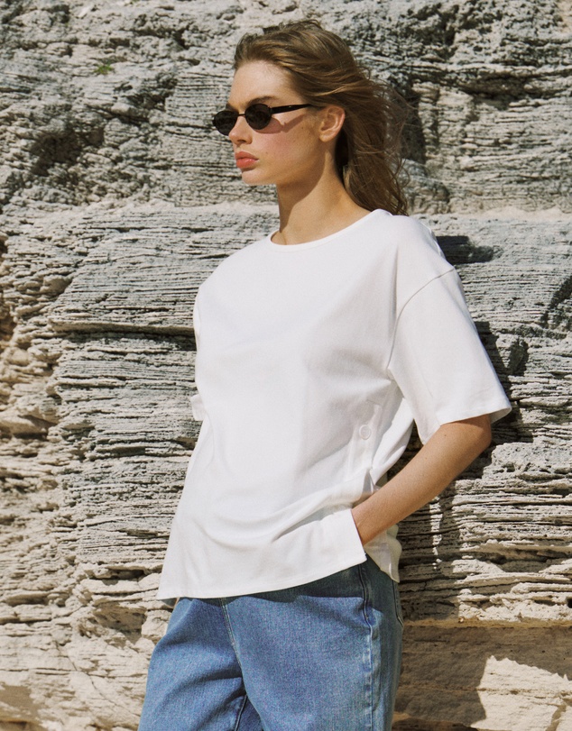 Soon Maternity - Luna Button Cotton Top