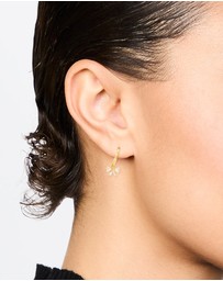 Lovisa - Gold Plated Sterling Silver Cubic Zirconia Bow Huggie Earrings